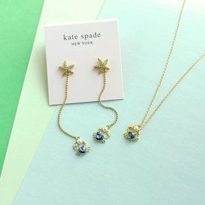 Kate Spade Sea Star Crab Linear Earrings & Pendant Necklace Set